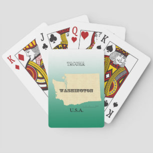 Karten spielen - Washington Staat mit Stadtname Spielkarten