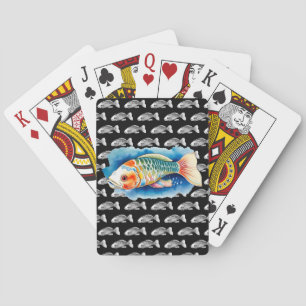Karten spielen - Wasserfarbenserie: Koi Fish Spielkarten