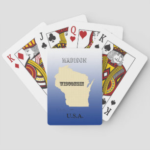 Karten spielen - Wisconsin Staat Karte mit Stadt Spielkarten
