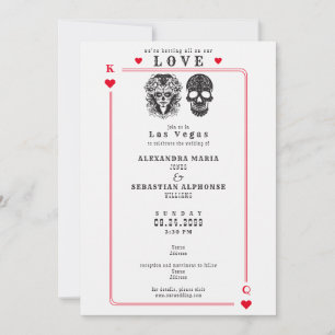 Karten spielen Zucker Schädel Vegas Hochzeit Einla