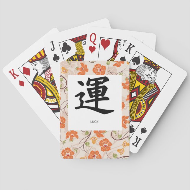 KARTEN, STANDARD INDEX, KANJI SYMBOL "LUCK" SPIELKARTEN (Rückseite)