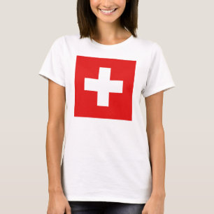 Karten-T - Shirt die Schweiz-Flaggen-x