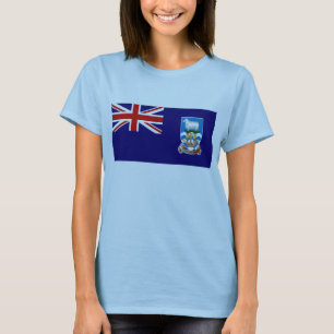 Karten-T - Shirt Falklandinseln-Flaggen-x