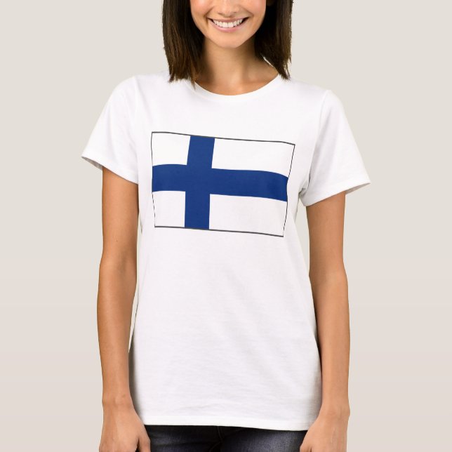 Karten-T - Shirt Finnland-Flaggen-x (Vorderseite)