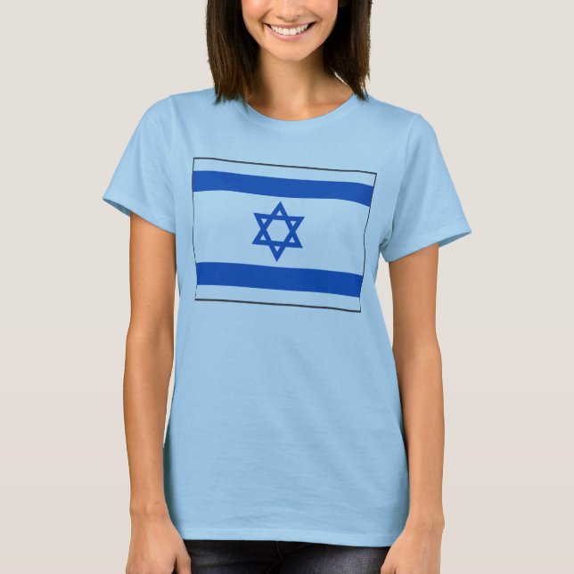 Karten-T - Shirt Israel-Flaggen-x (Vorderseite)