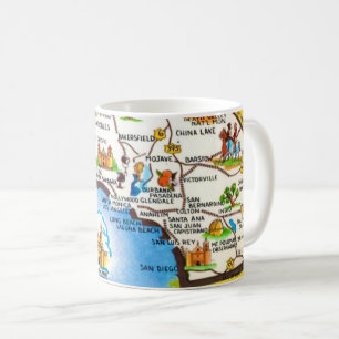 Karten-Tasse für Südkalifornien Kaffeetasse