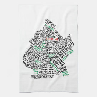 Karten-Tee-Tuch Brooklyns New York Calligram Handtuch
