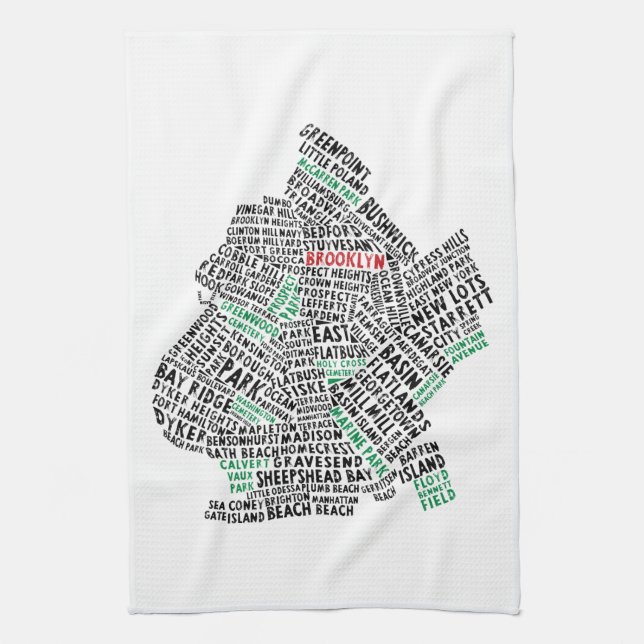 Karten-Tee-Tuch Brooklyns New York Calligram Handtuch (Vertikal)