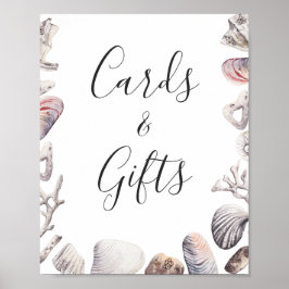 Karten und Geschenke Aquareller Strand Muschel Poster