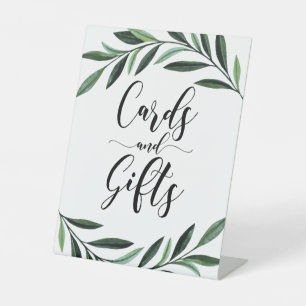 Karten und Geschenke Aquarellgrün  Sockelschild