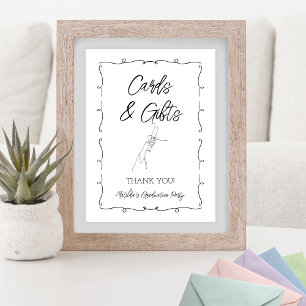Karten und Geschenke aus dem handgezogenen Rosa un Poster
