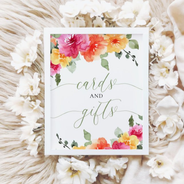 Karten und Geschenke Babydusche bunt leuchtend blu Poster (Von Creator hochgeladen)