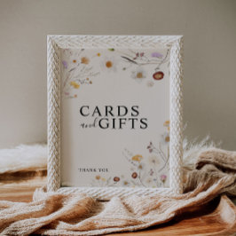 Karten und Geschenke Boho Wildblume Wedding Sign Poster