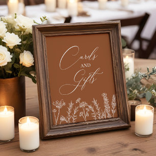 Karten und Geschenke Burnt Orange Wildblume Hochze Poster