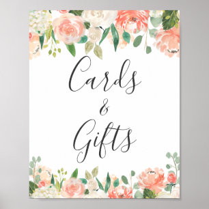 Karten und Geschenke Coral Peach Garden Blumenschi Poster