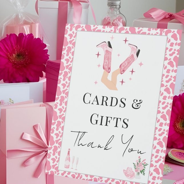 Karten und Geschenke Cowboy Stiefel & Bubbly Braut Sockelschild (Von Creator hochgeladen)