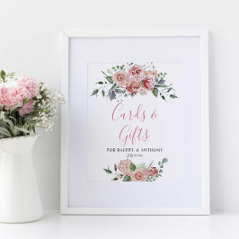 Karten und Geschenke Elegante Hochzeit Dusty Rose Poster