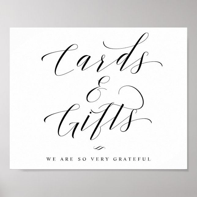 Karten und Geschenke Elegantes kalligrafisches Hoc Poster (Vorne)
