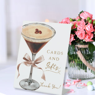Karten und Geschenke Espresso Martini Brautparty Sockelschild