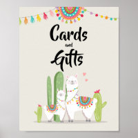 Karten und Geschenke Fiesta Llama Babydusche Zeich