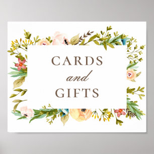 Karten und Geschenke. Florale Gartenhochzeit mit G Poster