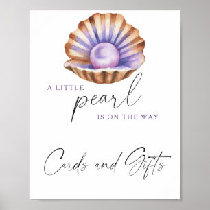 Karten und Geschenke für Baby Shower Little Pearl Poster