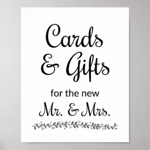 Karten und Geschenke für den neuen Herrn und Frau  Poster