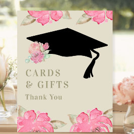 Karten und Geschenke für die Absolventen der rosa  Sockelschild
