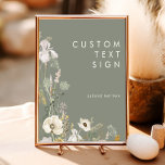 Karten und Geschenke für die Wildblume von Whimsic Poster<br><div class="desc">Diese Whimsical Wildblume Visitenkarten und Geschenke angepasstes Poster ist perfekt für Ihre einfache, elegante Hochzeit. Die moderne, rustikale Vegetation, begleitet von den minimalistischen Wildblumen der Aquarellbilder, wird Ihre Vision zum Leben erwecken! Dieses Design von hübschen goldenen Blume, Touchs von bohemianischen Salbei grün und lila ist sicher, um Ihren minimalen Herbst...</div>