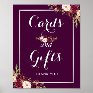 Karten und Geschenke für Hochzeiten Lila Blütenblä Poster