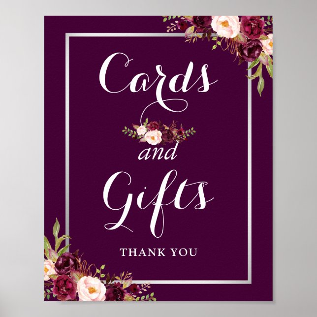 Karten und Geschenke für Hochzeiten Lila Blütenblä Poster (Vorne)