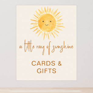 Karten und Geschenke für Sonnenanbeter Babydusche Poster