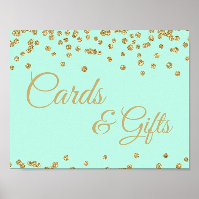 Karten und Geschenke Gold Imitate Glitzer Confetti Poster (Vorne)