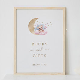 Karten und Geschenke Gold Moon Stars Kinderdusche Poster