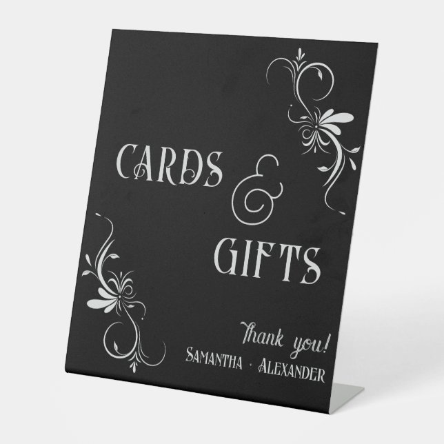 Karten und Geschenke Gothic Whimsigoth Wedding Sockelschild (Vorderseite)