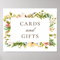 Karten und Geschenke. Grüne Blumengarten Hochzeit