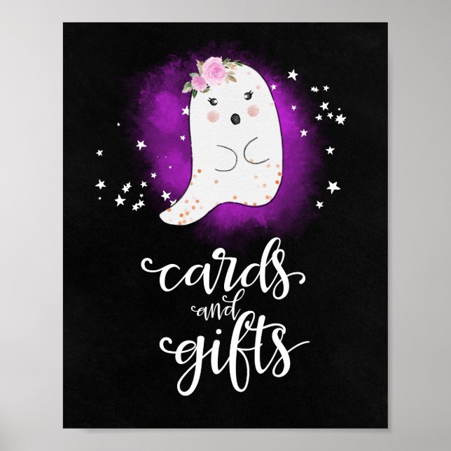 Karten und Geschenke Halloween Girl Baby Duschzeic Poster (Vorne)