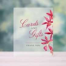Karten und Geschenke Hochzeit in Rot-Orchideen
