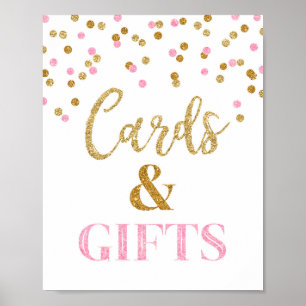 Karten und Geschenke Hochzeitsschild Rosa Gold Kon Poster