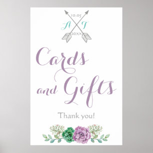 Karten und Geschenke Hochzeitssignatur bothanische Poster