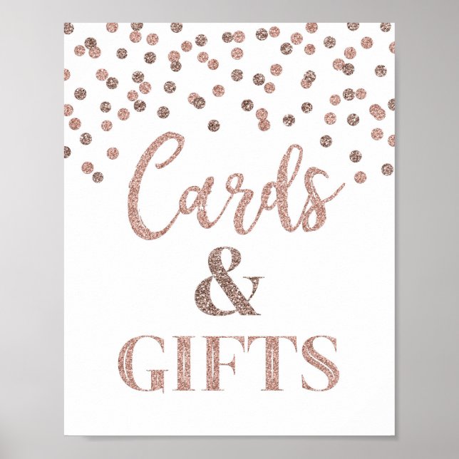Karten und Geschenke Kinderdusche Rose Gold Poster (Vorne)