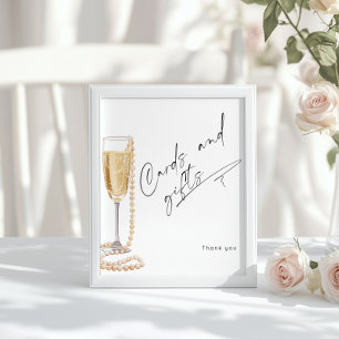 Karten und Geschenke Minimalistischer Prosecco-Bra Poster