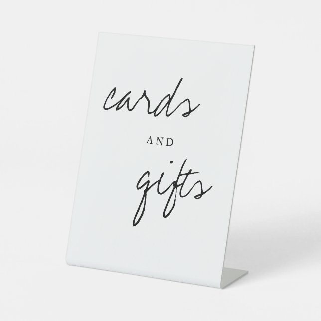 Karten und Geschenke Moderne einfache Hochzeitstis Sockelschild (Vorderseite)