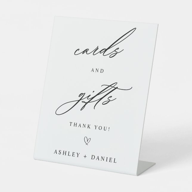 Karten und Geschenke Moderne Hochzeiten Sockelschild (Vorderseite)