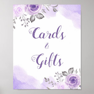 Karten und Geschenke Pastel Lila Blumenzettel Poster