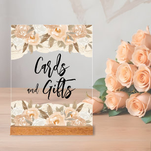 Karten und Geschenke Pfingstrosen Brautparty Acrylschild