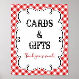 Karten und Geschenke Red Gingham I Do GRILLEN Picn Poster