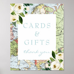 Karten und Geschenke Reise Thema Florale Karte Zei Poster