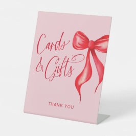 Karten und Geschenke Rosa roter Bogen Sockelschild