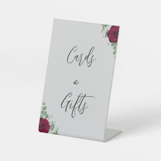 Karten und Geschenke Rote Rose Sockelschild